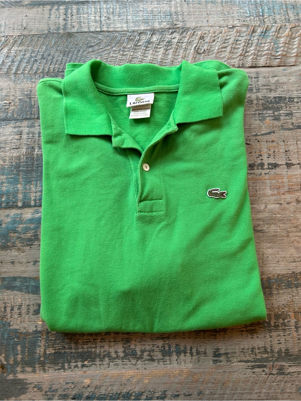 Lacoste Green Cotton Polo Top